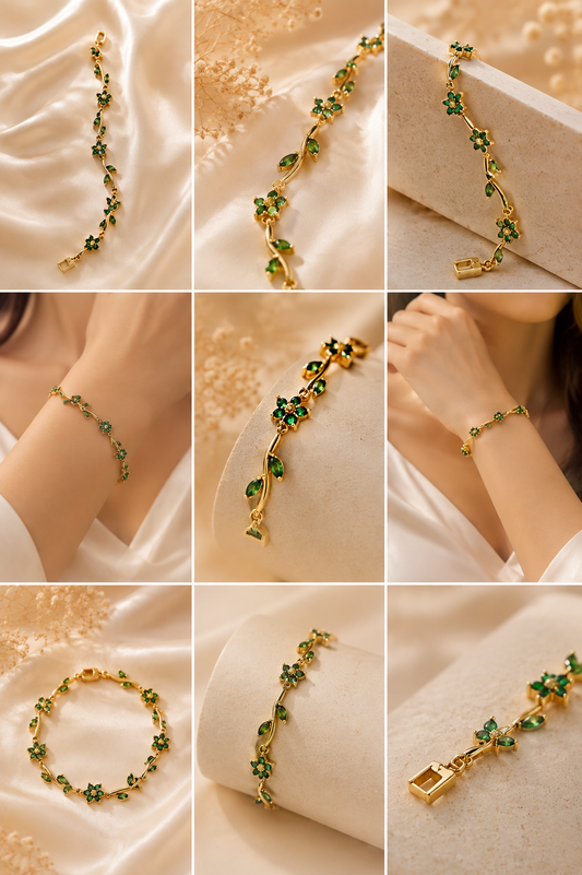 Elva's Emerald Bloom Bracelet