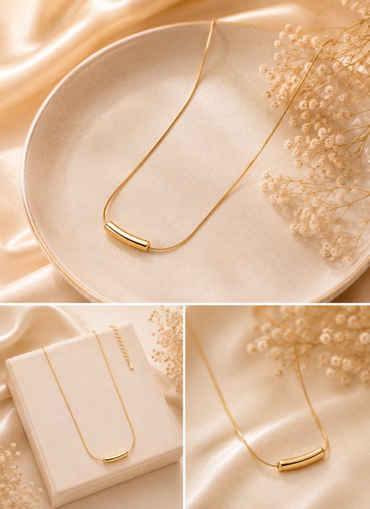 Elva's Gold Bar Necklace