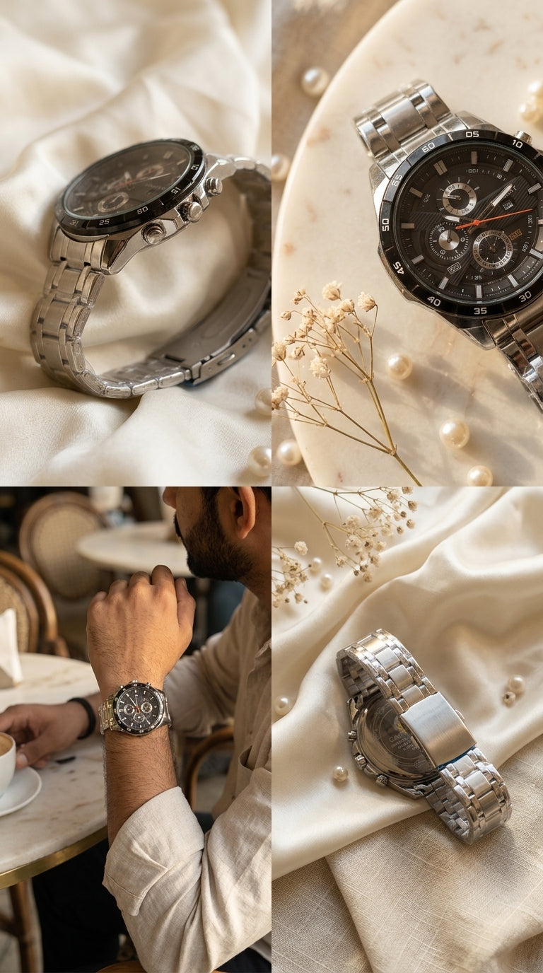 Elva‘s Steel Chronograph Watch