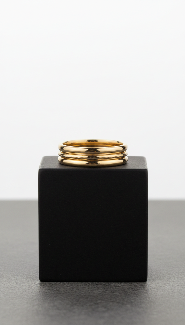 Stacked gold ring set