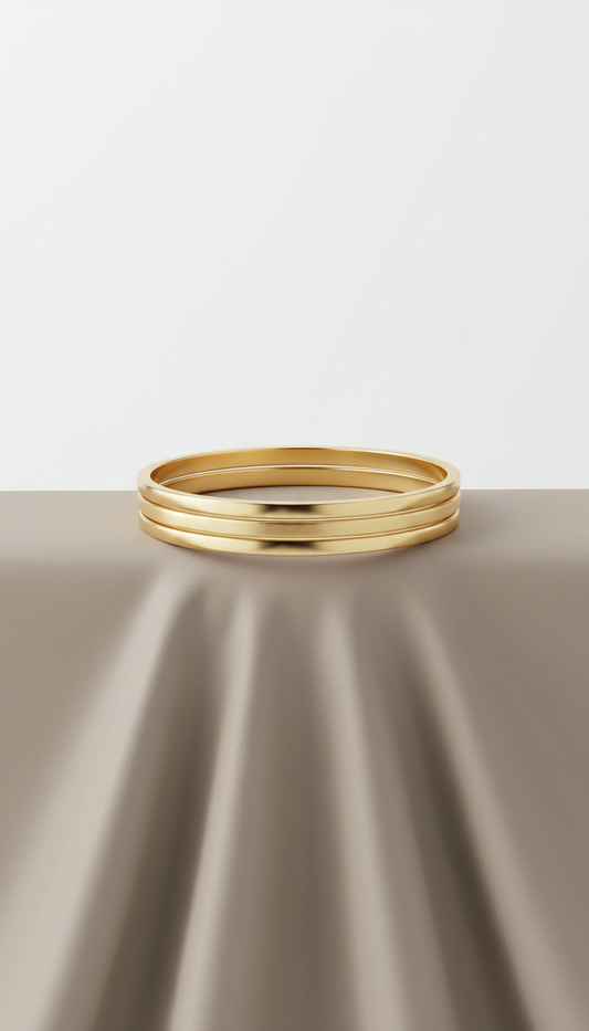 Stackable Gold-Plated Bangle Set