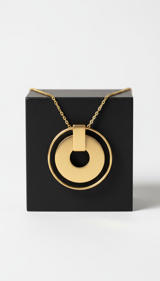 Minimalist gold pendant necklace