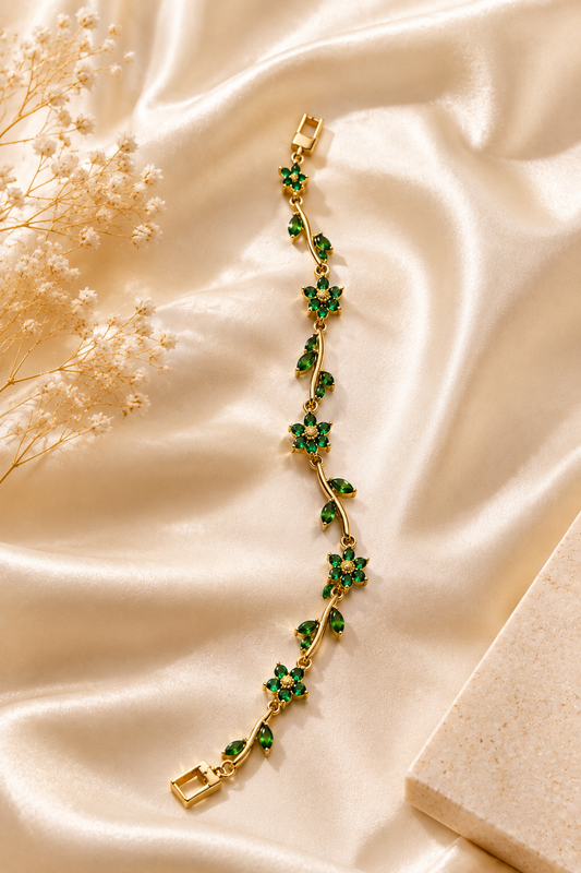 Elva's Emerald Bloom Bracelet