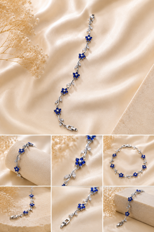 Elva's Sapphire Bloom Bracelet