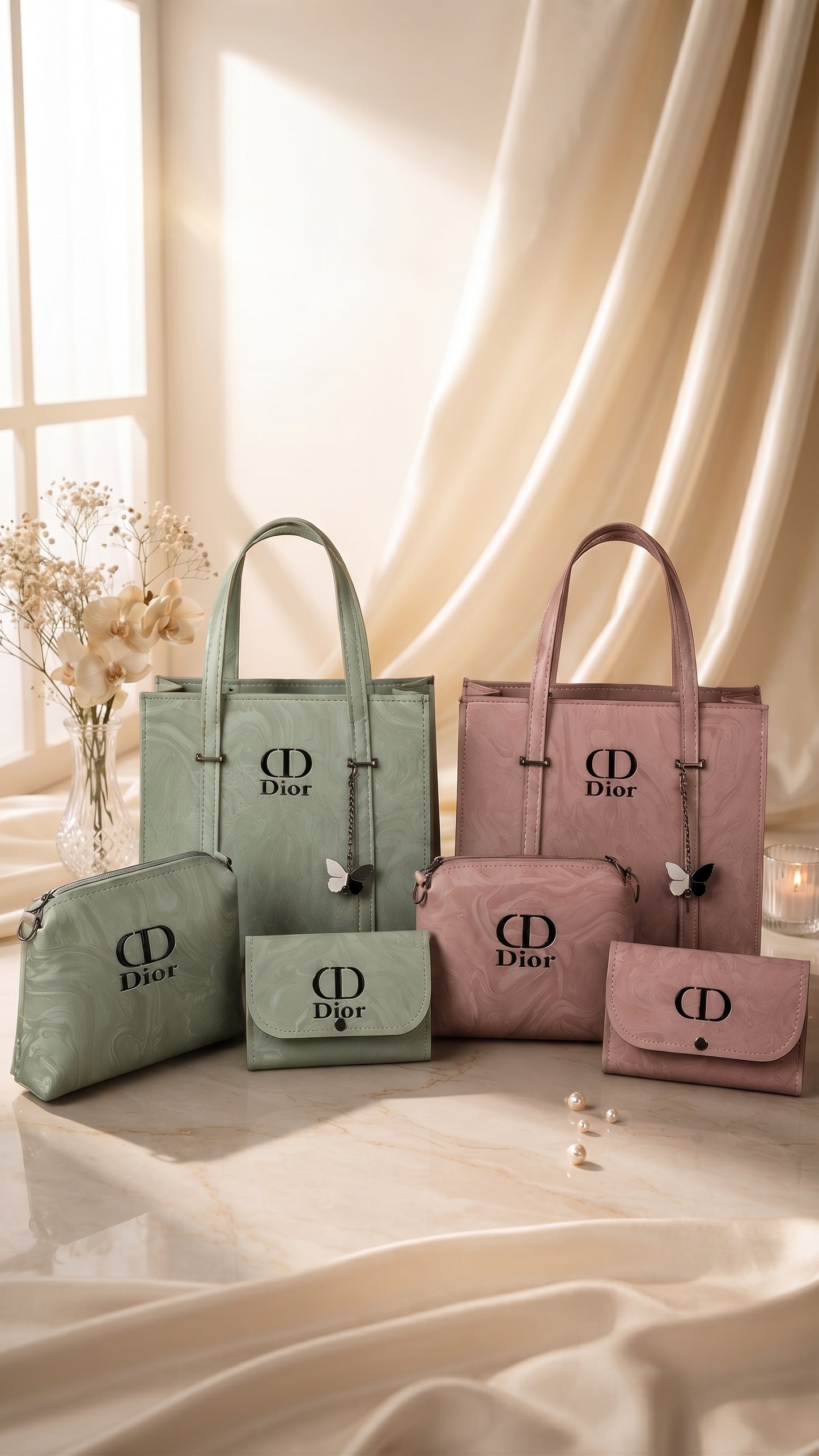 Elva's Marble three piece Bag