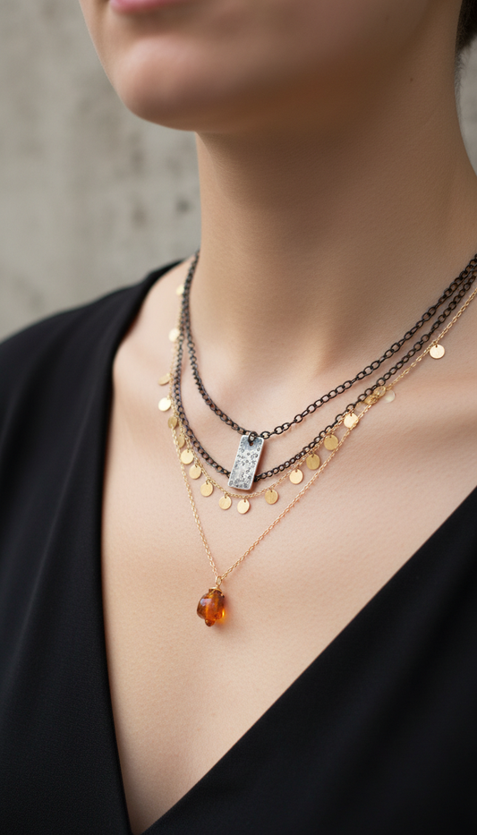 Layered chain necklace set