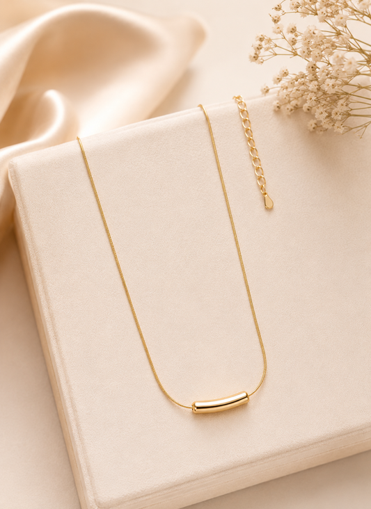 Elva's Gold Bar Necklace